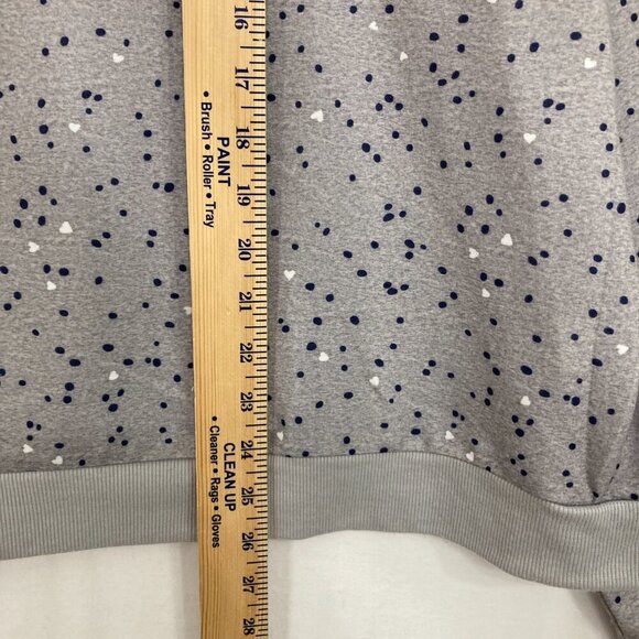 Splendid size 3X Gray Blue Polka Dot Henley Stretch Knit Long Sleeve Casual Top - Picture 7 of 10